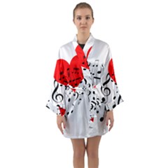 Singing Heart Long Sleeve Kimono Robe by FunnyCow