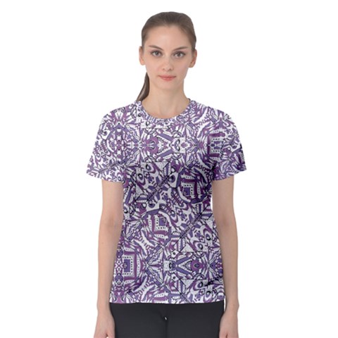 Colorful Intricate Tribal Pattern Women s Sport Mesh Tee by dflcprints