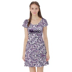 Colorful Intricate Tribal Pattern Short Sleeve Skater Dress by dflcprints