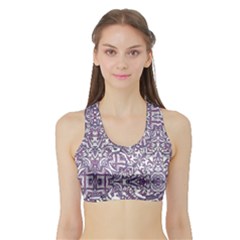 Colorful Intricate Tribal Pattern Sports Bra With Border by dflcprints