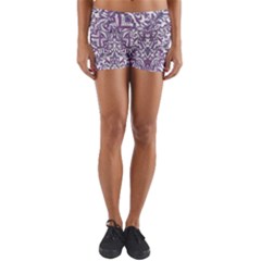 Colorful Intricate Tribal Pattern Yoga Shorts by dflcprints