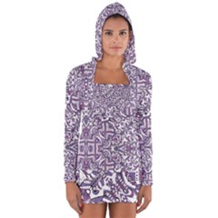 Colorful Intricate Tribal Pattern Long Sleeve Hooded T-shirt by dflcprints