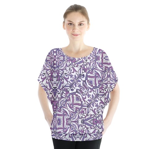 Colorful Intricate Tribal Pattern Blouse by dflcprints