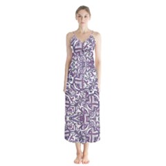 Colorful Intricate Tribal Pattern Button Up Chiffon Maxi Dress by dflcprints