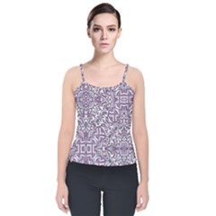 Colorful Intricate Tribal Pattern Velvet Spaghetti Strap Top by dflcprints