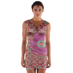 Fantasy Flowers In Everything That Is Around Us In A Free Environment Wrap Front Bodycon Dress by pepitasart