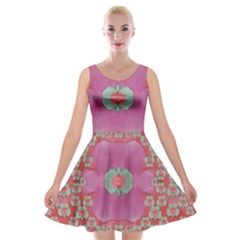 Fantasy Flowers In Everything That Is Around Us In A Free Environment Velvet Skater Dress by pepitasart