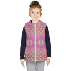 Fantasy Flowers In Everything That Is Around Us In A Free Environment Kid s Hooded Puffer Vest by pepitasart