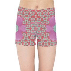 Fantasy Flowers In Everything That Is Around Us In A Free Environment Kids Sports Shorts by pepitasart