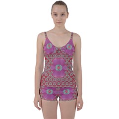 Fantasy Flowers In Everything That Is Around Us In A Free Environment Tie Front Two Piece Tankini by pepitasart