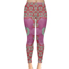 Fantasy Flowers In Everything That Is Around Us In A Free Environment Inside Out Leggings by pepitasart