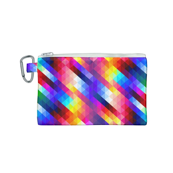 Abstract Background Colorful Pattern Canvas Cosmetic Bag (Small)