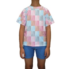 Abstract Pattern Background Pastel Kids  Short Sleeve Swimwear by Nexatart