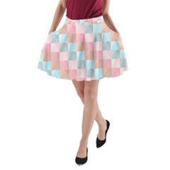 Abstract Pattern Background Pastel A-line Pocket Skirt