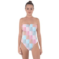 Abstract Pattern Background Pastel Tie Back One Piece Swimsuit by Nexatart