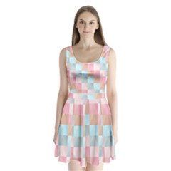 Abstract Pattern Background Pastel Split Back Mini Dress  by Nexatart