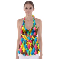 Background Colorful Abstract Babydoll Tankini Top by Nexatart