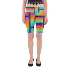 Background Colorful Abstract Yoga Cropped Leggings by Nexatart