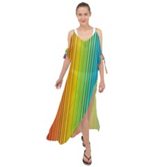 Background Colorful Abstract Maxi Chiffon Cover Up Dress by Nexatart