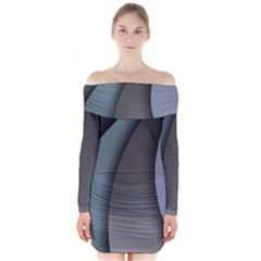 Abstract Background Abstraction Long Sleeve Off Shoulder Dress