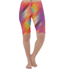 Abstract Background Colorful Pattern Cropped Leggings  by Nexatart