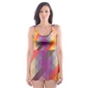 Abstract Background Colorful Pattern Skater Dress Swimsuit View1