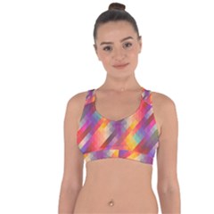 Abstract Background Colorful Pattern Cross String Back Sports Bra by Nexatart