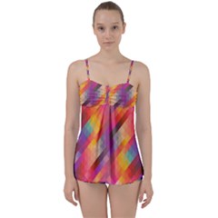 Abstract Background Colorful Pattern Babydoll Tankini Set by Nexatart