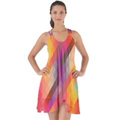 Abstract Background Colorful Pattern Show Some Back Chiffon Dress