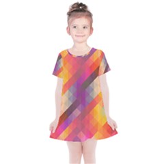 Abstract Background Colorful Pattern Kids  Simple Cotton Dress