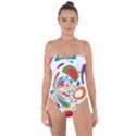 Light Circle Background Points Tie Back One Piece Swimsuit View1