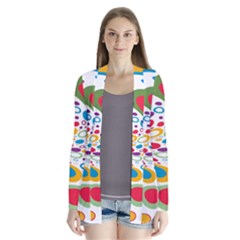 Light Circle Background Points Drape Collar Cardigan by Nexatart