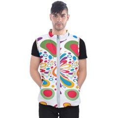 Light Circle Background Points Men s Puffer Vest by Nexatart