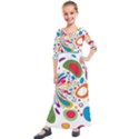 Light Circle Background Points Kids  Quarter Sleeve Maxi Dress View1