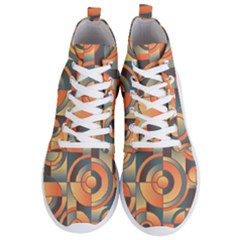 Background Abstract Orange Blue Men s Lightweight High Top Sneakers