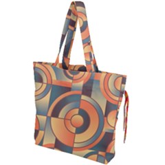 Background Abstract Orange Blue Drawstring Tote Bag by Nexatart