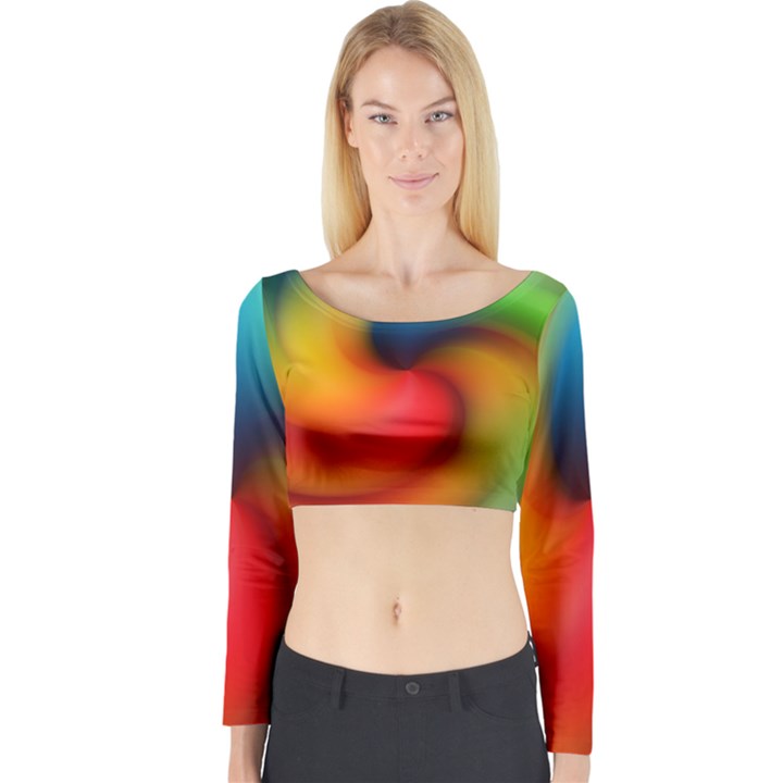 Abstract Spiral Art Creativity Long Sleeve Crop Top