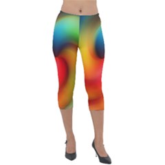 Abstract Spiral Art Creativity Lightweight Velour Capri Leggings 