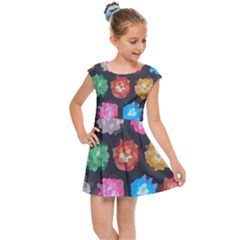 Background Colorful Abstract Kids Cap Sleeve Dress