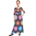 Background Colorful Abstract Kids  Quarter Sleeve Maxi Dress View1