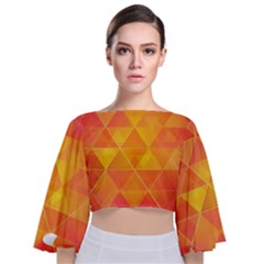 Background Colorful Abstract Tie Back Butterfly Sleeve Chiffon Top by Nexatart