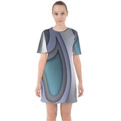 Abstract Background Abstraction Sixties Short Sleeve Mini Dress