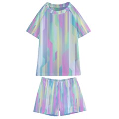 Background Abstract Pastels Kids  Swim Tee And Shorts Set by Nexatart