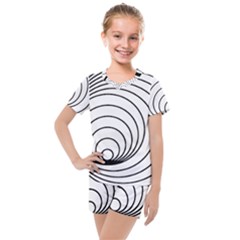 Spiral Eddy Route Symbol Bent Kids  Mesh Tee And Shorts Set