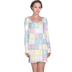 Background Abstract Pastels Square Long Sleeve Nightdress by Nexatart