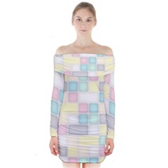 Background Abstract Pastels Square Long Sleeve Off Shoulder Dress by Nexatart