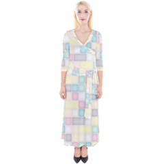 Background Abstract Pastels Square Quarter Sleeve Wrap Maxi Dress by Nexatart