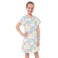 Background Abstract Pastels Square Kids  Drop Waist Dress by Nexatart