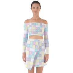 Background Abstract Pastels Square Off Shoulder Top With Skirt Set by Nexatart