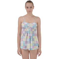 Background Abstract Pastels Square Babydoll Tankini Set by Nexatart